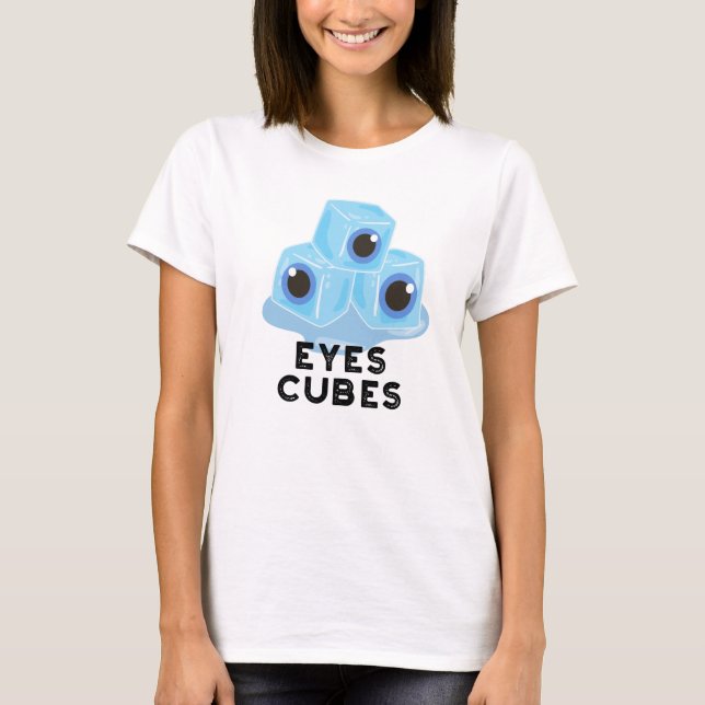 T-shirt Cubes d'yeux amusant jeu de glace (Devant)