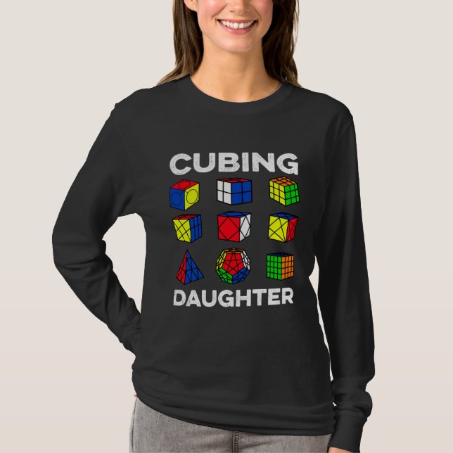 T-shirt Cubing Daughter Speedcubing Speedsolving Cuber (Devant)