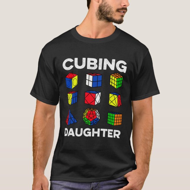 T-shirt Cubing Daughter Speedcubing Speedsolving Cuber (Devant)