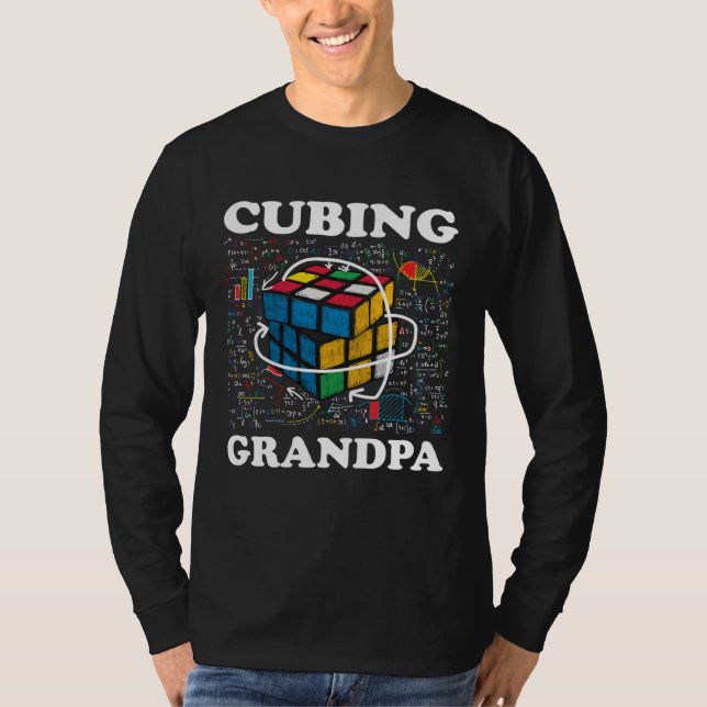 T-shirt Cubing Grandpa Speed Cubing Math (Devant)