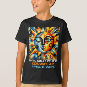 T-shirt Cubisme Éclipse Totale de Soleil Conway Arkansas
