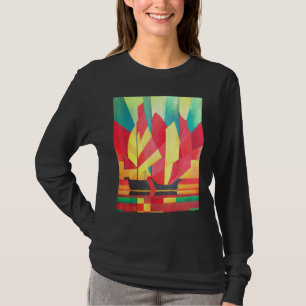 T-shirt Cubiste Abstrait de voiles en junk et de ciels océ