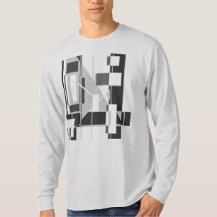 T-shirt Cubiste d'art Abstrait gris d'inspiration MCM géom