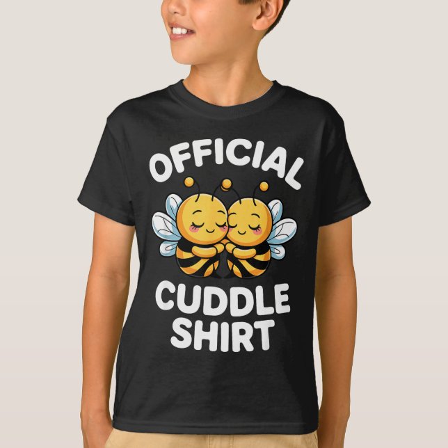 T-shirt Cuddle Shirt Cute Bees Funny Cozy Couple  (Devant)
