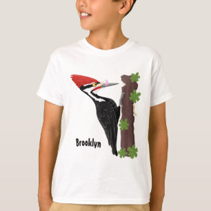 T-shirt Cue drôle Pileated woodpecker dessin d'illustratio