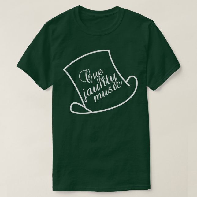 T-shirt Cue Musique Jaunty Gentleman Jack Top Hat White  (Design devant)