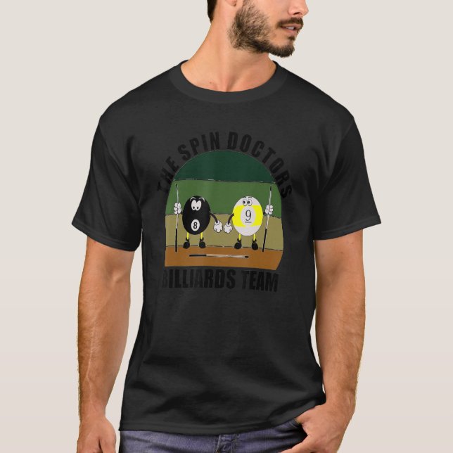 T-shirt Cue Sports Pool Billard Équipe The Spin Docteurs B (Devant)