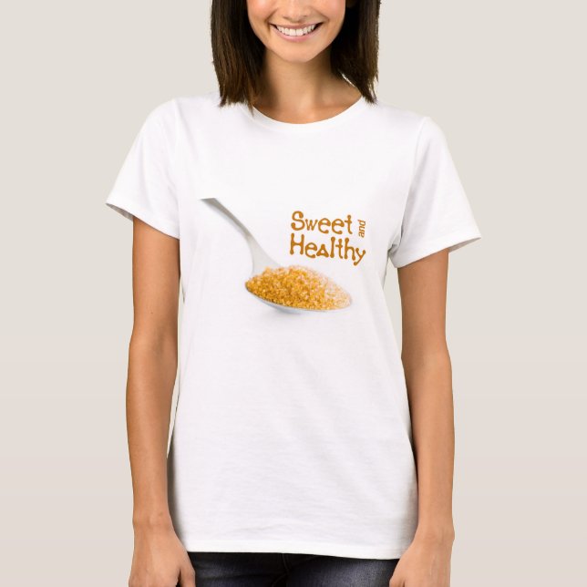T-shirt Cuillère à café et sucre brun (Devant)