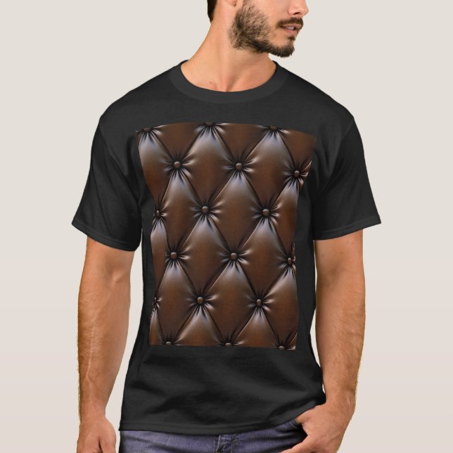 T-shirt Cuir au chocolat : Texture luxueuse d'Upholstery (Devant)