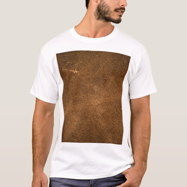 T-shirt Cuir Brown vieilli : Texture classique (Devant)