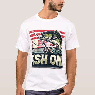 T-shirt Cuir dans la capture, Poisson sur le design