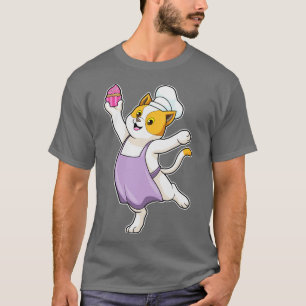 T-shirt Cuire au chat avec tablier de Cuisine Muffin