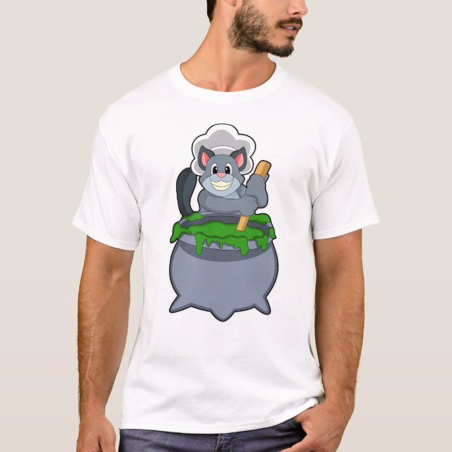T-shirt Cuire le chat avec la potion magique (Devant)