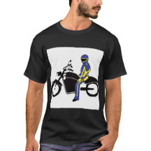 Cuirs bleus et jaunes à une course de moto