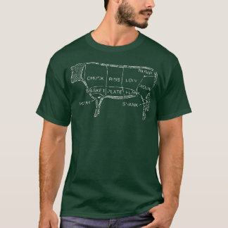 T-shirt Cuisine Alimentaire Boucher De Vache Foie Coupes D