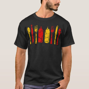T-shirt Cuisine alimentaire Foin Mustard Ketchup désorgani