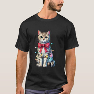 T-shirt Cuisine Américaine Shorthair Chat Coquette Bow Noë
