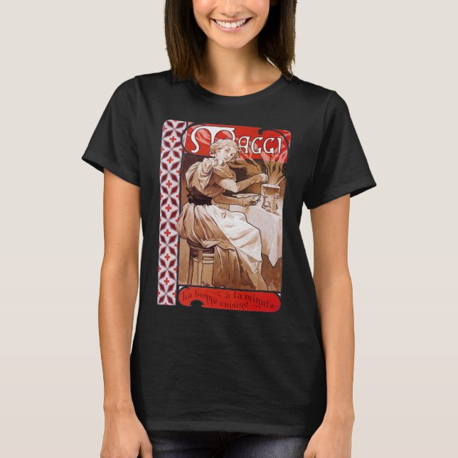 T-shirt Cuisine de femme, Alphonse Mucha (Devant)