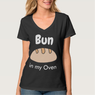T-shirt Cuisine & Drôle Pregnancy Bun dans Mon Four Noir