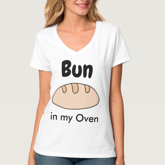 T-shirt Cuisine et drôle Grossesse dans mon four (Devant)