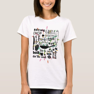 T-shirt Cuisine grill Cuisine cuisinée Chef Word Art Explo