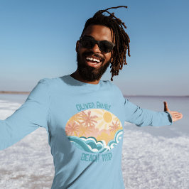 T-shirt Cuisine Vintage Beach Waves Sunshine Surf Long Man