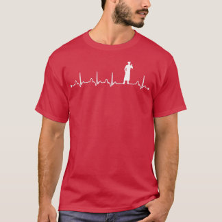 T-shirt Cuisiner Carburant EKG Pulse Fière Cuisinier Améri