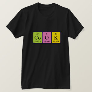 T-shirt Cuisiner le mot-shirt de la table périodique