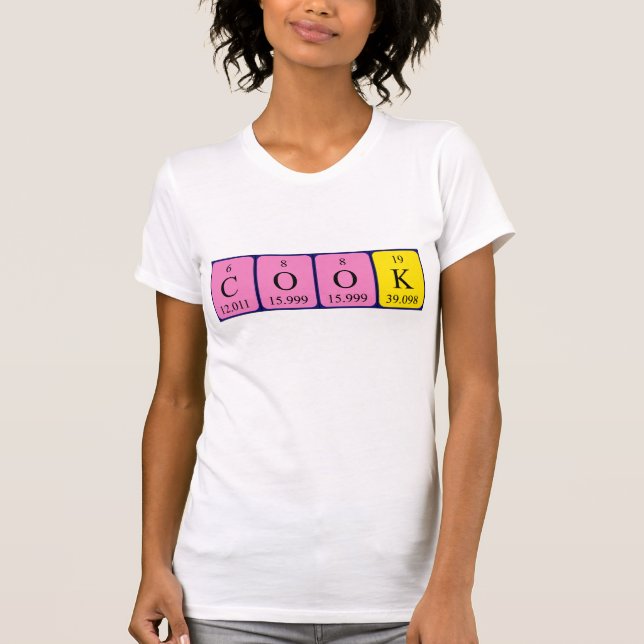 T-shirt Cuisiner le mot-shirt de la table périodique (Devant)