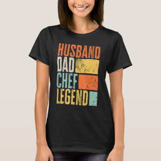 T-shirt Cuisinier Homme Mari Papa Légendaire Père Meilleur
