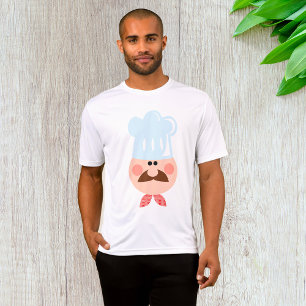 T-shirt Cuisinier Italien avec Moustache et Chapeau