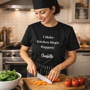 T-shirt Cuisinier privé cuisine magique noir blanc