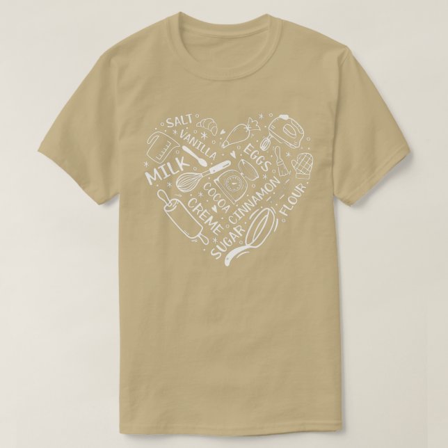 T-shirt Cuisinière au coeur Bake boulangerie Confectionneu (Design devant)