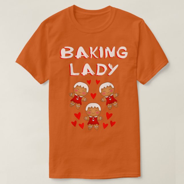 T-shirt Cuisinière Faisons cuire pain d'épices biscuits No (Design devant)