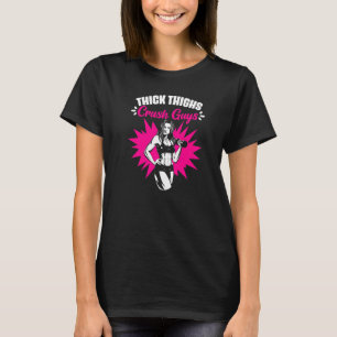 T-shirt Cuisse Épaisse Écraser Les Garçons Gymnase Humour