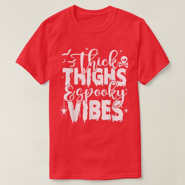 T-shirt Cuisse épaisse Vibes Éffrayantes Halloween chauve- (Design devant)