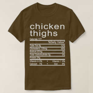 T-shirt cuisses de poulet étiquette de la valeur nutritiv