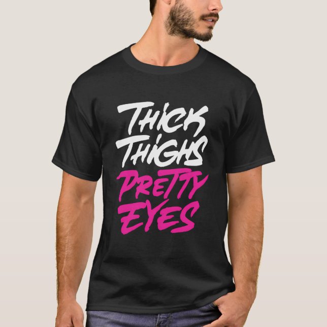 T-shirt Cuisses épaisses Jolies Yeux Plus Taille (Devant)