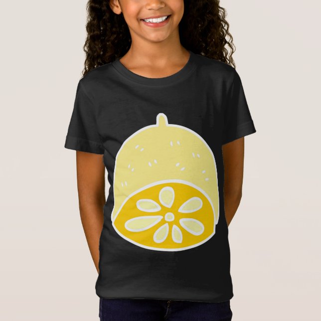 T-Shirt Cuisson Jaune Alimentation Citron Fruit Dessin Kaw (Devant)