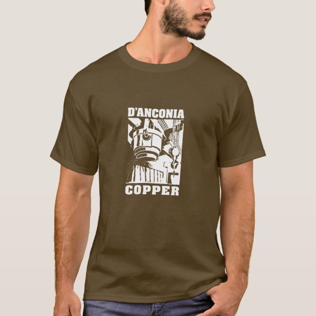 T-shirt cuivre de d'Anconia/logo blanc (Devant)