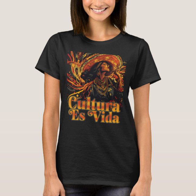 T-shirt Cultura Es Vida, Mois du patrimoine hispanique (Devant)