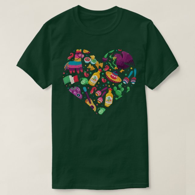 T-shirt Culture mexicaine Retro Sombrero Mexique (Design devant)