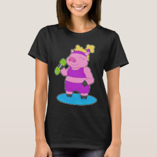 T-shirt Culturiste Porc Haltère Musculation