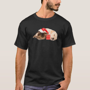 T-shirt Cume Jaune Lab Chien Chien Chien Santa Chapeau Noë