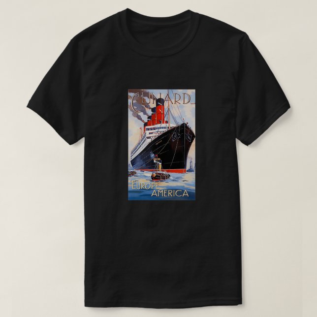 T-SHIRT CUNARD OCEAN LINER AQUITANIA (Design devant)