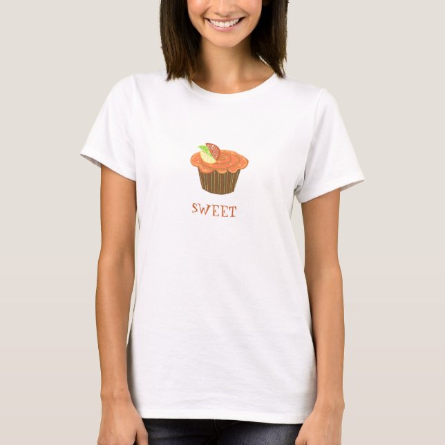 T-shirt Cupcake aux fruits orange (Devant)