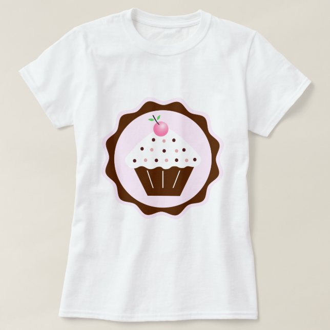 T-SHIRT CUPCAKE BROWN & PINK (Design devant)
