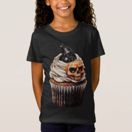 T-Shirt CUPCAKE éffrayant ORANGE & HALLOWEEN NOIR