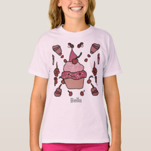 T-shirt Cupcake minimaliste avec une cerise et des arroses