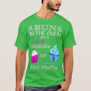 T-shirt Cupcake Ou Stud Muffin Genre Révéler Garçon Ou Fil